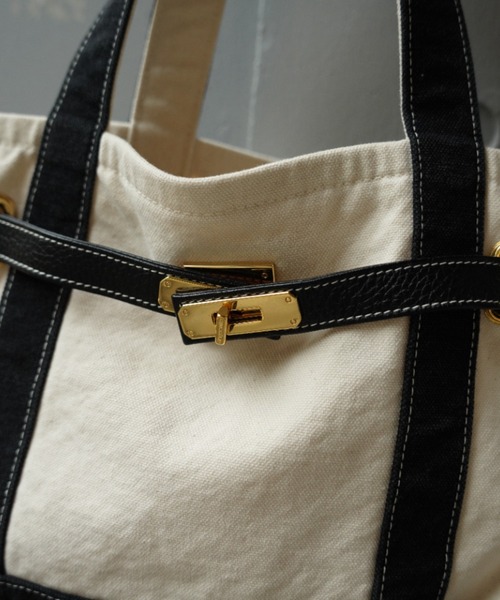 sita parantica（シータパランティカ）の「SITA PARANTICA（シータ パランティカ）COTTON CANVAS TOTE S（トートバッグ・レディース・ブラック・S）」の3枚目の写真