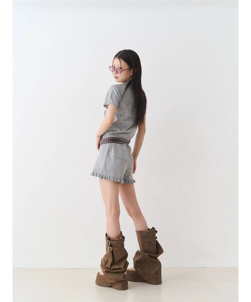 jouetie（ジュエティ）の「コンパクトニットトップス（Tシャツ/カットソー・レディース・ブラック/レッド/グレー・MEDIUM）」の8枚目の写真