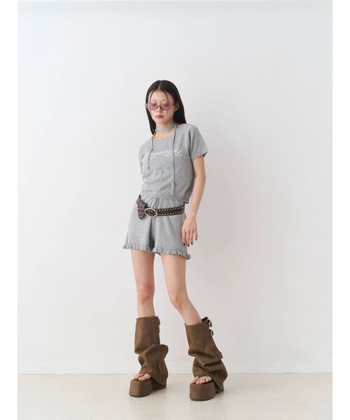 jouetie（ジュエティ）の「コンパクトニットトップス（Tシャツ/カットソー・レディース・ブラック/レッド/グレー・MEDIUM）」の9枚目の写真