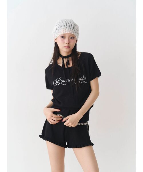 jouetie（ジュエティ）の「コンパクトニットトップス（Tシャツ/カットソー・レディース・ブラック/レッド/グレー・MEDIUM）」の11枚目の写真