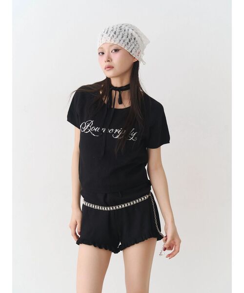 jouetie（ジュエティ）の「コンパクトニットトップス（Tシャツ/カットソー・レディース・ブラック/レッド/グレー・MEDIUM）」の12枚目の写真