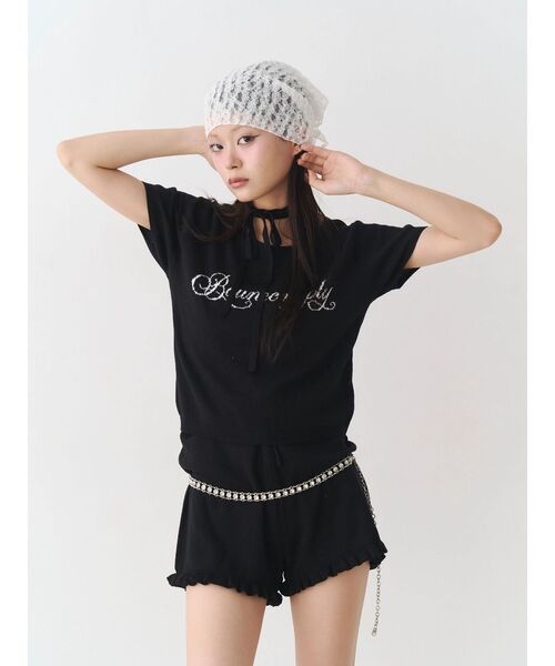jouetie（ジュエティ）の「コンパクトニットトップス（Tシャツ/カットソー・レディース・ブラック/レッド/グレー・MEDIUM）」の13枚目の写真