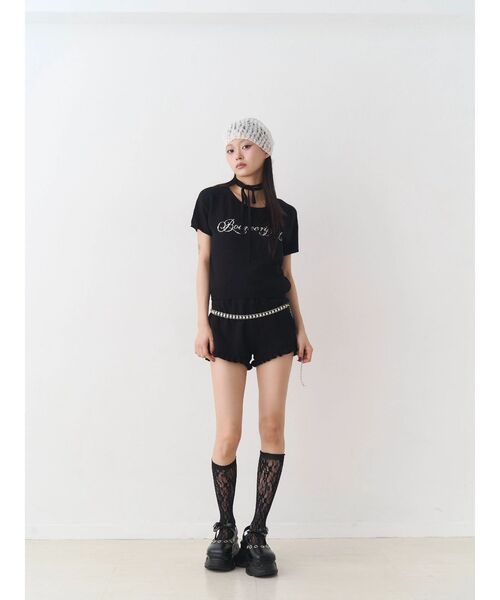 jouetie（ジュエティ）の「コンパクトニットトップス（Tシャツ/カットソー・レディース・ブラック/レッド/グレー・MEDIUM）」の14枚目の写真