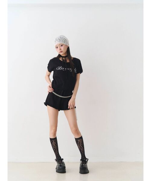 jouetie（ジュエティ）の「コンパクトニットトップス（Tシャツ/カットソー・レディース・ブラック/レッド/グレー・MEDIUM）」の15枚目の写真