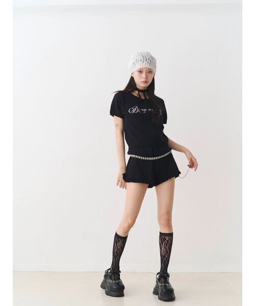 jouetie（ジュエティ）の「コンパクトニットトップス（Tシャツ/カットソー・レディース・ブラック/レッド/グレー・MEDIUM）」の16枚目の写真