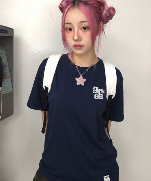 GRAVER（グレーバー）の「[ユニセックス]スモールGRAE-S DOT半袖Tシャツ_4カラー（Tシャツ/カットソー・レディース・ライトグレー/ネイビー/サンドベージュ/ブラック/ホワイト・SMALL/MEDIUM/LARGE/X-SMALL）」の2枚目の写真