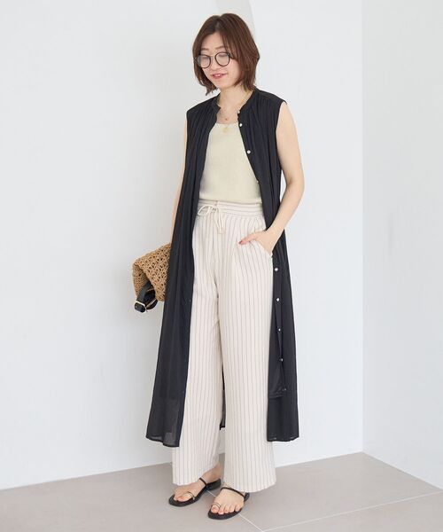 le.coeur blanc(ルクールブラン)の「シアーボイルノースリーブワンピース(ワンピース・レディース・ブラック/ブラウン/ブルー・38)」の13枚目の写真