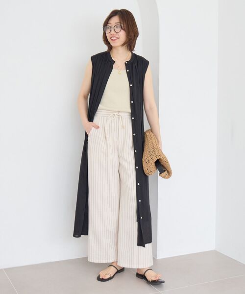 le.coeur blanc(ルクールブラン)の「シアーボイルノースリーブワンピース(ワンピース・レディース・ブラック/ブラウン/ブルー・38)」の9枚目の写真