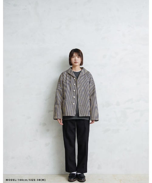 WAIPER.inc(ワイパーインク)の「WAIPER.inc 米軍 U.S.NAVY PRISONER ヒッコリーショールカラージャケット MADE OF“KAIHARA DENIM” VINTAGE WASH【WP1127C】(カバーオール・メンズ・ストライプ・38/40/42)」の12枚目の写真