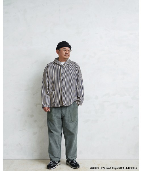 WAIPER.inc(ワイパーインク)の「WAIPER.inc 米軍 U.S.NAVY PRISONER ヒッコリーショールカラージャケット MADE OF“KAIHARA DENIM” VINTAGE WASH【WP1127C】(カバーオール・メンズ・ストライプ・38/40/42)」の15枚目の写真