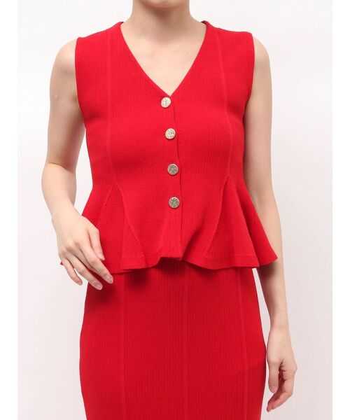 LAGUNAMOON(ラグナムーン)の「ペプラムノースリニットトップス(ニット/セーター・レディース・ブラック/レッド/ベージュ・FREE)」の19枚目の写真