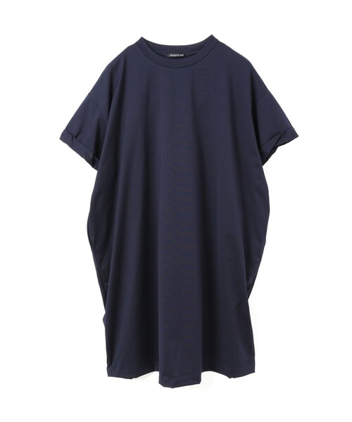 mizuiroind(ミズイロインド)の「mizuiro ind ロールアップスリーブワイドワンピース(ワンピース・レディース・ベージュ/ネイビー/ブルー/グレー/ブラック/オフホワイト・FREE)」の1枚目の写真