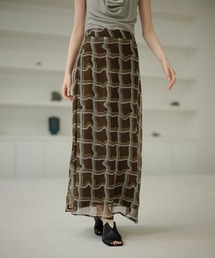 LAULEN | sheer check long skirt /シアーチェックロングスカート(スカート)