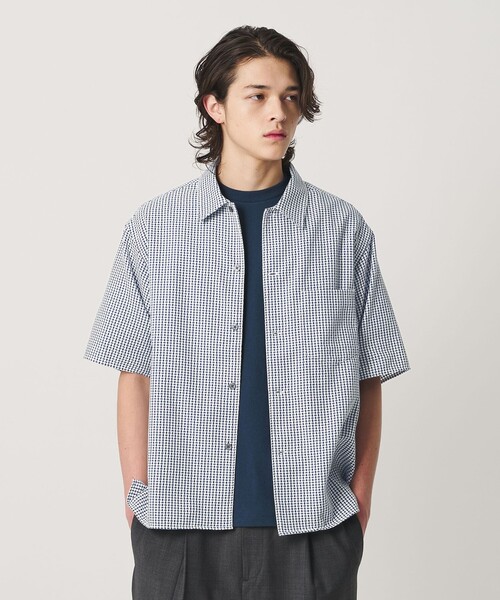 BEAUTY&YOUTH UNITED ARROWS(ビューティーアンドユースユナイテッドアローズ)の「コクーン ドビー キャンプカラー シャツ GRANDE型(シャツ/ブラウス・メンズ・ロイヤルブルー/ブラック/ダークグレー・M/XL/S/L)」の3枚目の写真