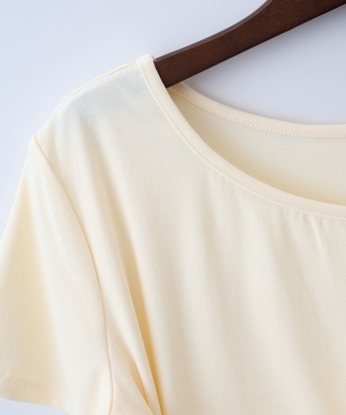 SpRay(スプレイ)の「オフショルドレープショートスリーブトップス(Tシャツ/カットソー・レディース・ブラック/アイボリー/ピンク・FREE)」の14枚目の写真