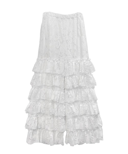 HONEY MI HONEY(ハニーミーハニー)の「lace tiered wide pants(その他パンツ・レディース・ブラック/コーラルピンク/ホワイト・FREE)」の2枚目の写真