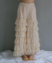 lace tiered wide pants