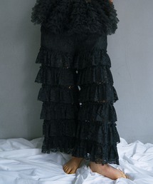 lace tiered wide pants