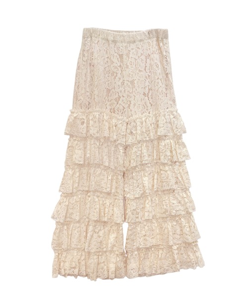 HONEY MI HONEY(ハニーミーハニー)の「lace tiered wide pants(その他パンツ・レディース・ブラック/コーラルピンク/ホワイト・FREE)」の11枚目の写真