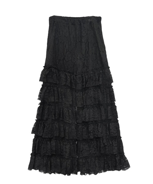 HONEY MI HONEY(ハニーミーハニー)の「lace tiered wide pants(その他パンツ・レディース・ブラック/コーラルピンク/ホワイト・FREE)」の12枚目の写真