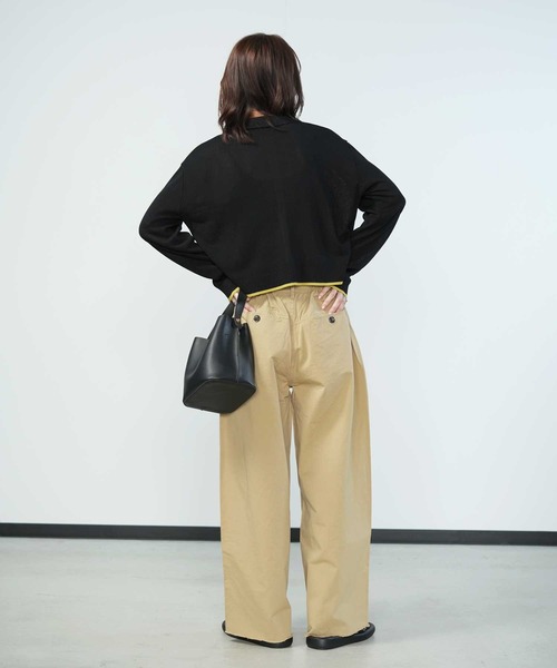 Bulue.(ブルー)の「リネンライク シアーポロカーデ 透け感 ブラック シアーニット サマーニット 紫外線対策 冷房対策 羽織り(カーディガン/ボレロ・レディース・ベージュ/グレー/ブラック/アイボリー・FREE)」の20枚目の写真