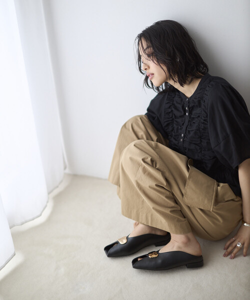 Firsthand(ファーストハンド)の「Firsthand/ファーストハンド ニュアンスプレート オープントゥシューズ(パンプス・レディース・ブラック/ベージュ・MEDIUM/SMALL/LARGE)」の12枚目の写真
