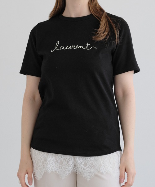 ZAKKA-BOX(ザッカボックス)の「裾レース付きシンプルロゴTシャツ(Tシャツ/カットソー・レディース・ホワイト/ブラック/ラベンダー・FREE)」の11枚目の写真