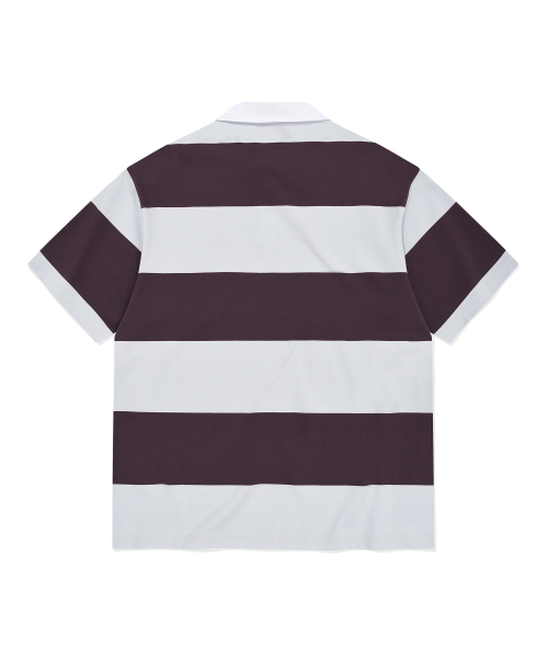 COVERNAT(カバーナット)の「ストライプラグビー襟Tシャツパープル(ポロシャツ・メンズ・その他・X-SMALL/SMALL/MEDIUM/LARGE/X-LARGE/XX-LARGE)」の3枚目の写真