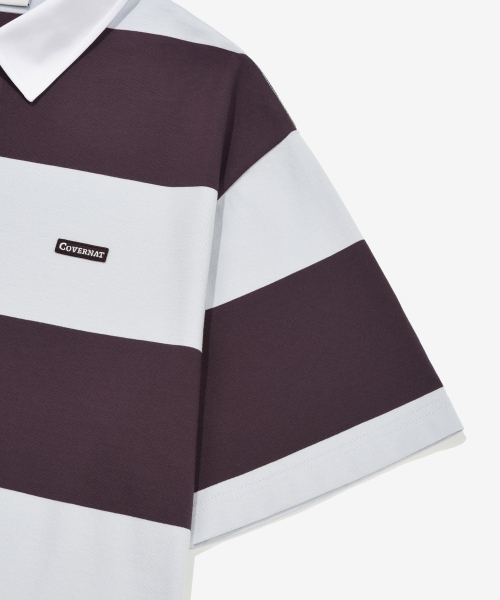 COVERNAT(カバーナット)の「ストライプラグビー襟Tシャツパープル(ポロシャツ・メンズ・その他・X-SMALL/SMALL/MEDIUM/LARGE/X-LARGE/XX-LARGE)」の9枚目の写真