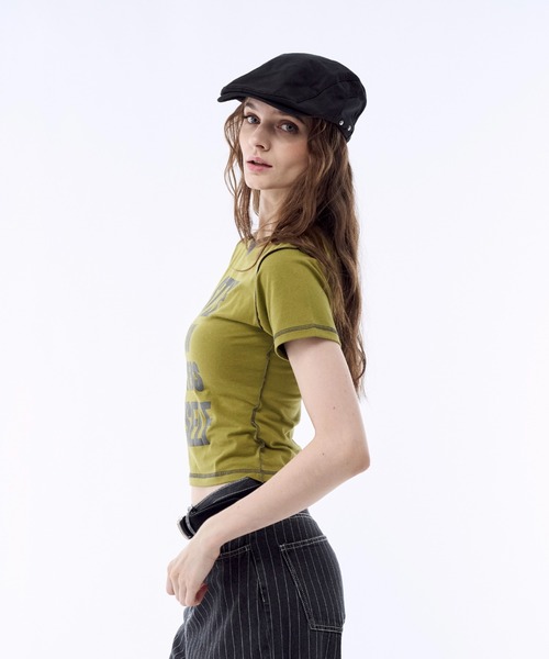 BENUA(ベヌア)の「Contrast stitch logo T-shirt - 配色ステッチロゴTシャツ -(Tシャツ/カットソー・レディース・クリーム/グリーン・FREE)」の14枚目の写真