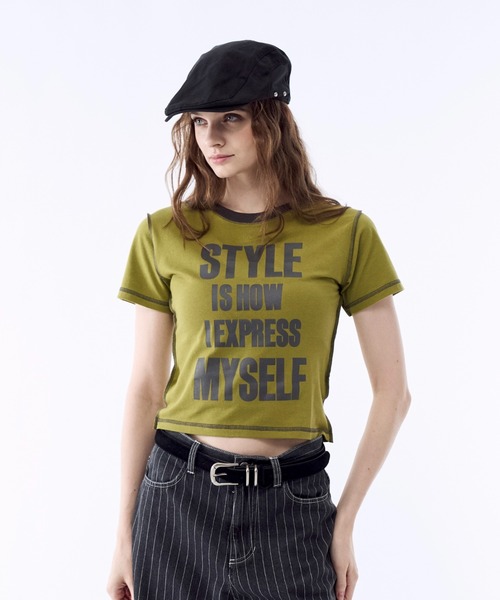 BENUA(ベヌア)の「Contrast stitch logo T-shirt - 配色ステッチロゴTシャツ -(Tシャツ/カットソー・レディース・クリーム/グリーン・FREE)」の16枚目の写真