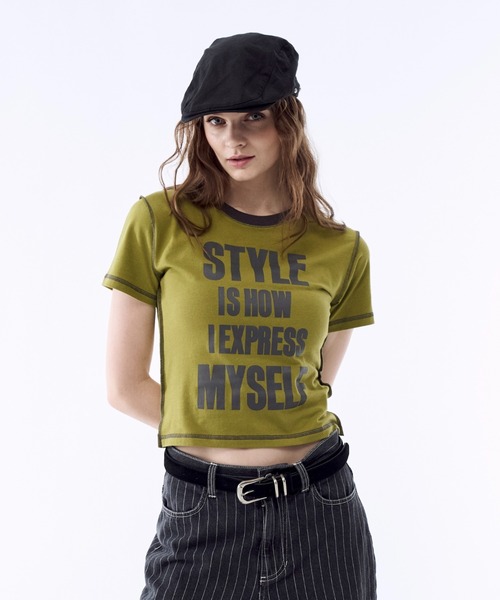 BENUA(ベヌア)の「Contrast stitch logo T-shirt - 配色ステッチロゴTシャツ -(Tシャツ/カットソー・レディース・クリーム/グリーン・FREE)」の17枚目の写真