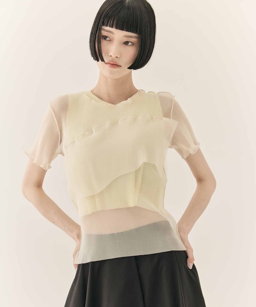 kotohayokozawa（コトハヨコザワ）の「【kotohayokozawa/コトハヨコザワ】GHOST TODO TOP SHORT SLEEVE +INNER/ゴーストトゥードゥショートスリーブインナー（Tシャツ/カットソー・レディース・ブルー/ブラック/ライトブルー/ホワイト・FREE）」の7枚目の写真