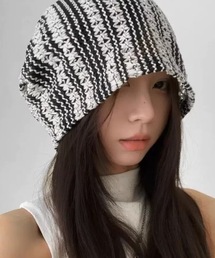 FUNdaysion（ファンデイション）の「ストライプ透かし編みニット帽（ハット）」