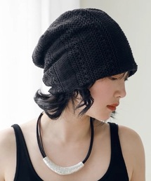 FUNdaysion（ファンデイション）の「ストライプ透かし編みニット帽（ハット）」