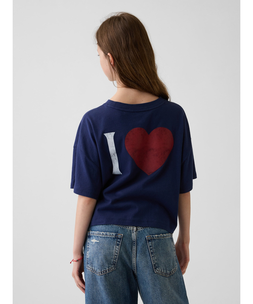 セール】オーバーサイズ GAPハートロゴ Tシャツ (キッズ)（Tシャツ
