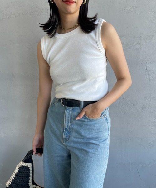 THE SHINZONE（ザ　シンゾーン）の「[THE SHINZONE/ザ シンゾーン] サーキュラーリブ ノースリーブカットソー（Tシャツ/カットソー・レディース・ホワイト/モスグリーン/ブラック/グレー・0）」の11枚目の写真