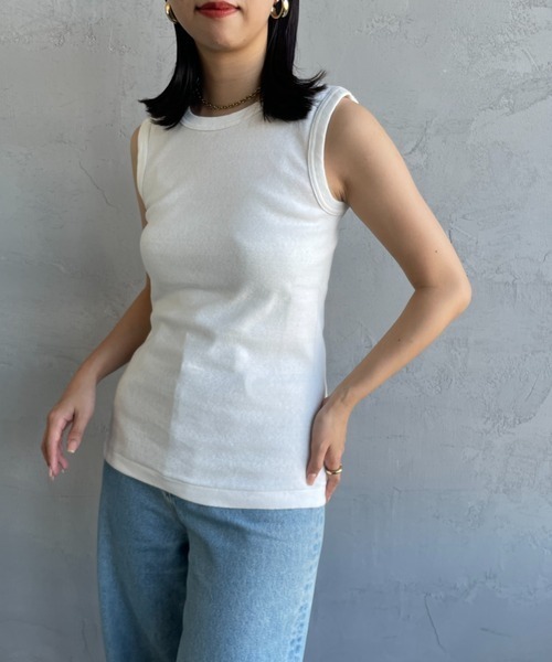 THE SHINZONE（ザ　シンゾーン）の「[THE SHINZONE/ザ シンゾーン] サーキュラーリブ ノースリーブカットソー（Tシャツ/カットソー・レディース・ホワイト/モスグリーン/ブラック/グレー・0）」の16枚目の写真