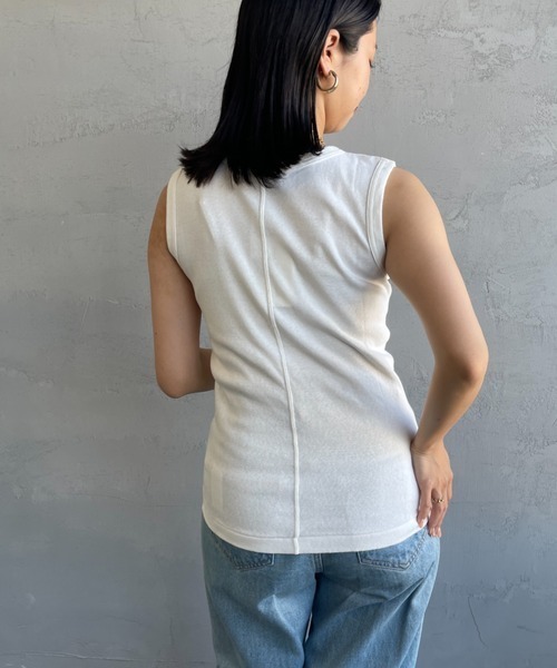 THE SHINZONE（ザ　シンゾーン）の「[THE SHINZONE/ザ シンゾーン] サーキュラーリブ ノースリーブカットソー（Tシャツ/カットソー・レディース・ホワイト/モスグリーン/ブラック/グレー・0）」の18枚目の写真