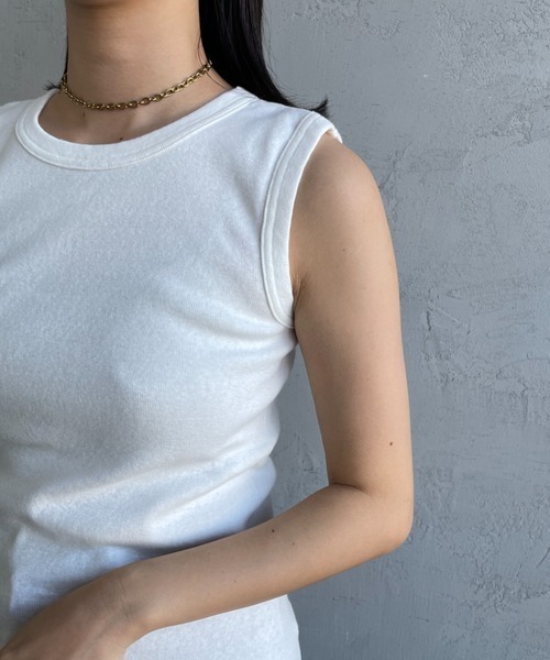 THE SHINZONE（ザ　シンゾーン）の「[THE SHINZONE/ザ シンゾーン] サーキュラーリブ ノースリーブカットソー（Tシャツ/カットソー・レディース・ホワイト/モスグリーン/ブラック/グレー・0）」の19枚目の写真