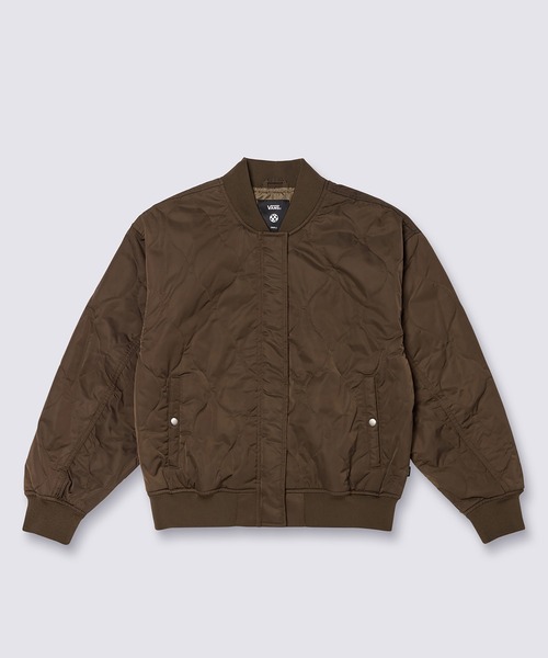 VANS(バンズ)の「ウィメンズ BENNETT キルテッド ボマージャケット / Bennett Quilted Bomber TURKISH VN000MAND4C1(その他アウター・レディース・ダークブラウン・X-SMALL/X-LARGE/SMALL/MEDIUM/LARGE)」の1枚目の写真