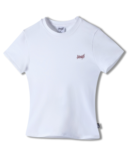 YOSEMITE(ヨセミティ)の「スモール Logo スリムフィット 半袖Tシャツ ホワイト YT-3Y17(Tシャツ/カットソー・レディース・ホワイト・SMALL/MEDIUM)」の3枚目の写真