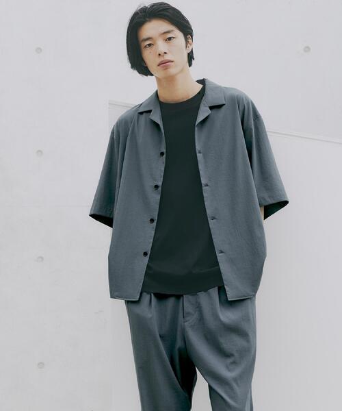 tk.TAKEO KIKUCHI(ティーケータケオキクチ)の「【接触冷感/UVCUT】COOL PLAY開襟シャツ(シャツ/ブラウス・メンズ・ダークグレー/ライトグレー/オリーブ/ブラック・04/03/02/01)」の3枚目の写真