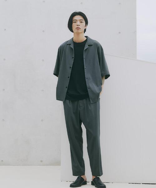tk.TAKEO KIKUCHI(ティーケータケオキクチ)の「【接触冷感/UVCUT】COOL PLAY開襟シャツ(シャツ/ブラウス・メンズ・ダークグレー/ライトグレー/オリーブ/ブラック・04/03/02/01)」の5枚目の写真