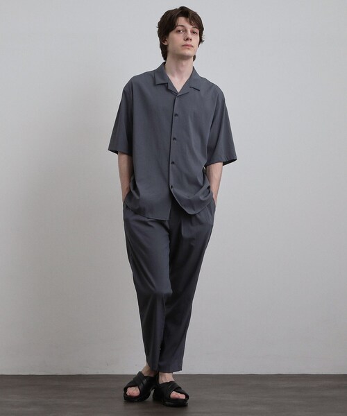 tk.TAKEO KIKUCHI(ティーケータケオキクチ)の「【接触冷感/UVCUT】COOL PLAY開襟シャツ(シャツ/ブラウス・メンズ・ダークグレー/ライトグレー/オリーブ/ブラック・04/03/02/01)」の6枚目の写真