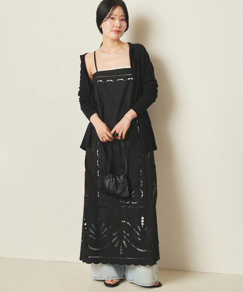 plage（プラージュ）の「R’IAM EMBROIDALY ワンピース（ワンピース・レディース・ブラック/ホワイト・FREE）」の7枚目の写真