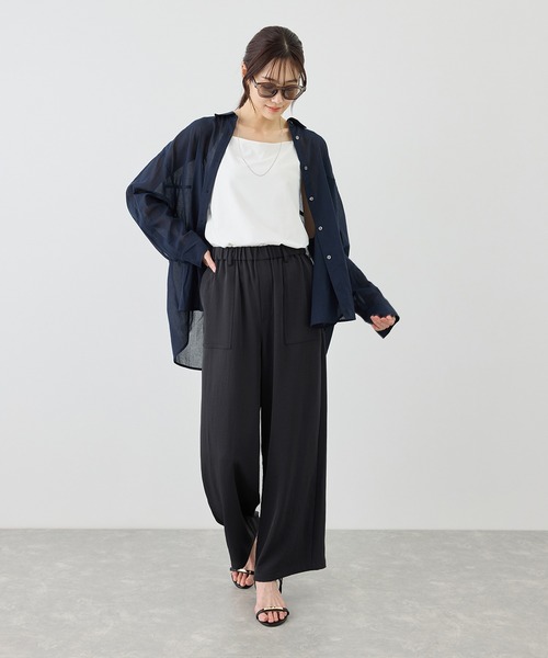ROPE' PICNIC(ロペピクニック)の「サテンベイカーパンツ/接触冷感(その他パンツ・レディース・チャコールグレー/ダークブラウン/ベージュ・S/M)」の16枚目の写真