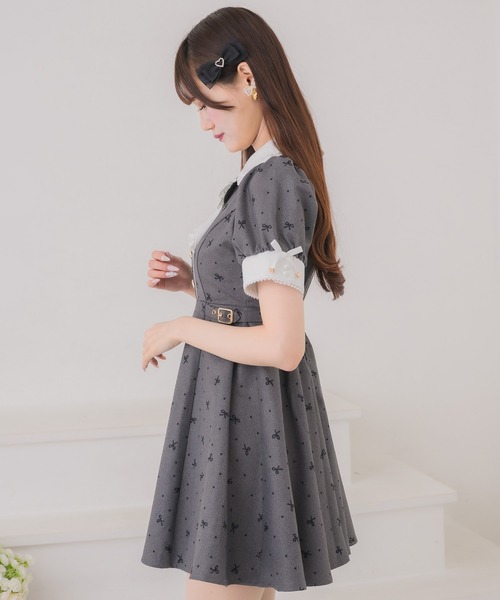 couture BY ROJITA(クチュールバイロジータ)の「ドットリボン柄テーラードミニワンピース(ワンピース・レディース・ブラック/アイボリー/チャコールグレー・FREE)」の21枚目の写真