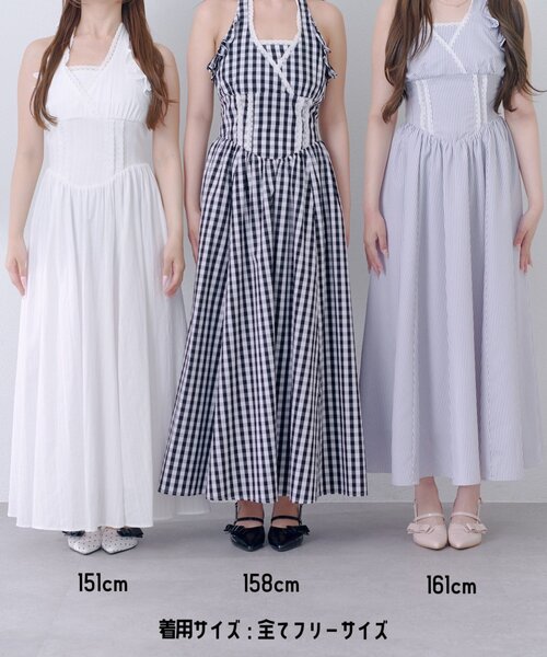 Belle Charme(ベルシャルム)の「【Belle Charme】Halter Neck Long Onepiece(ワンピース・レディース・ブラック/グレー/オフホワイト・FREE)」の7枚目の写真
