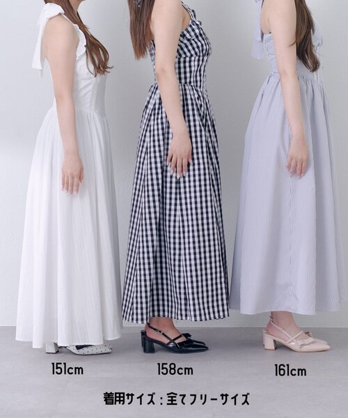 Belle Charme(ベルシャルム)の「【Belle Charme】Halter Neck Long Onepiece(ワンピース・レディース・ブラック/グレー/オフホワイト・FREE)」の8枚目の写真